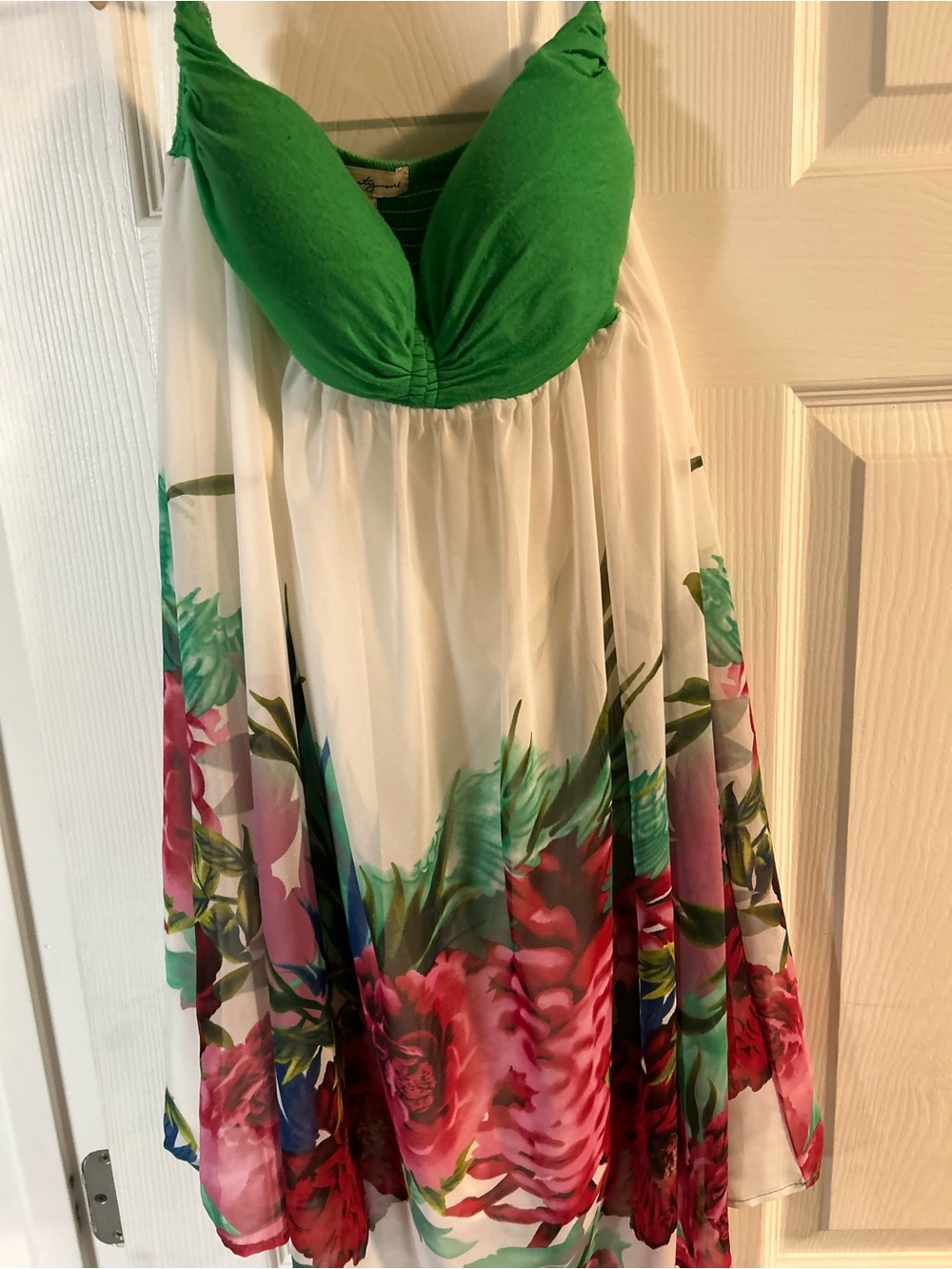 Forever 21 Green and Floral Strapless Sundress
